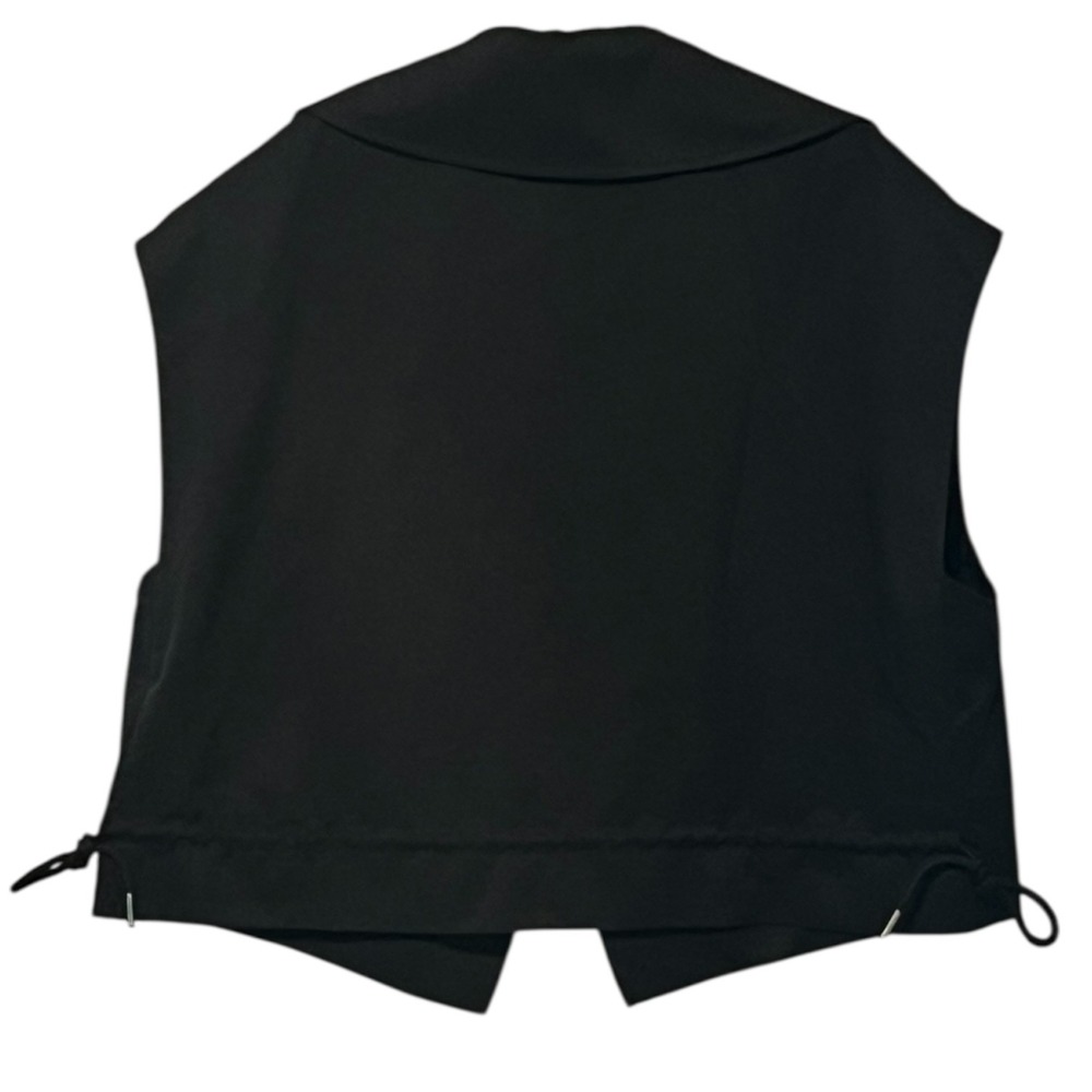 Bucket List Black Draped Waterfall Vest Cape Jacket Open Front Size‎ Small - Picture 13 of 16